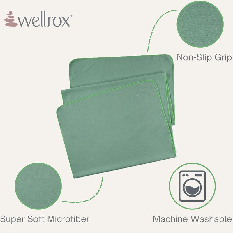 Wellrox Microfiber Yoga Mat Towel with Grip – Ultra Absorbent, Super Soft, and Quick Dry Hot Yoga Towel Non Slip for Pilates, Bikram, and Fitness Workouts (74” x 26”, Green) - Image 2